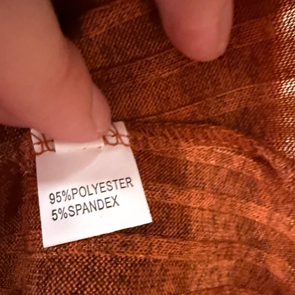 Cozy Ribbed Long Sleeve Top - Burnt Orange - Picture 4 of 4